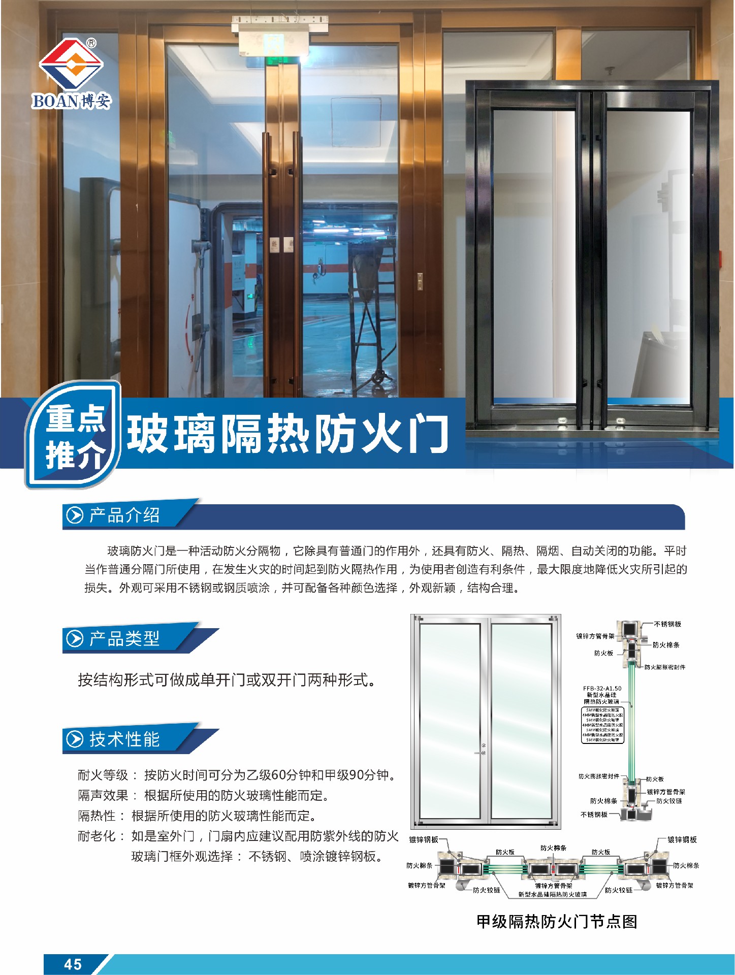 玻璃隔熱防火門(mén)